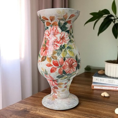 Bình hoa cao 32cm - Họa tiết hoa