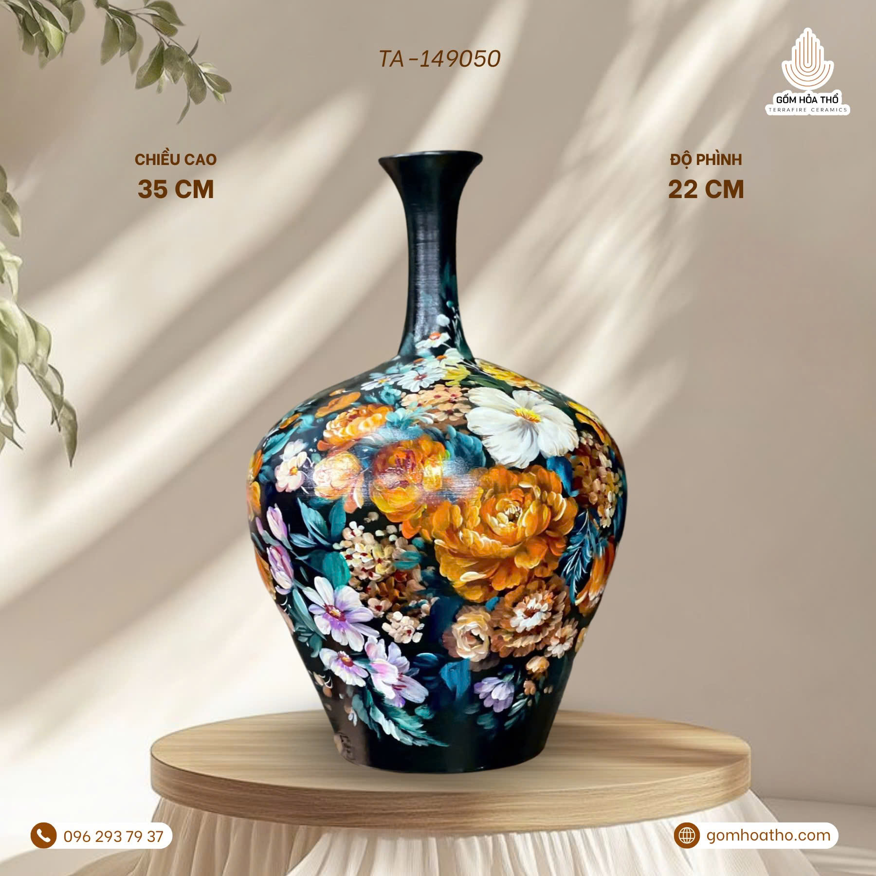 Bình hút lộc cao 35cm - BST Hoa Đêm TA-B149050