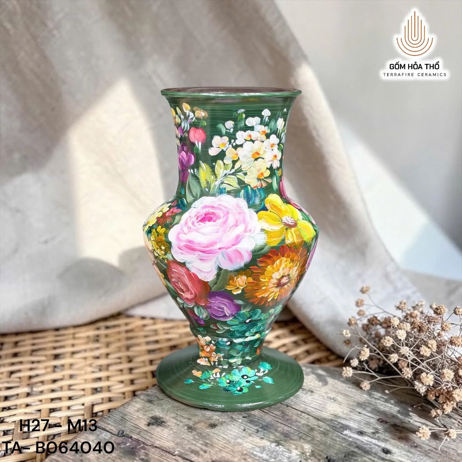Bình hoa vẽ tay Ngàn Hoa rực rỡ