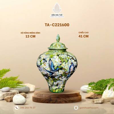 Chóe vẽ kín họa tiết Chim và Mai Trắng