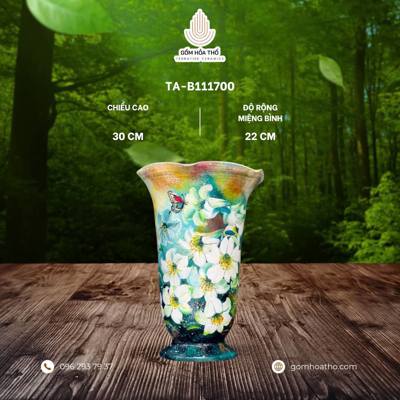 Bình hoa ly trắng thanh tao H30M22